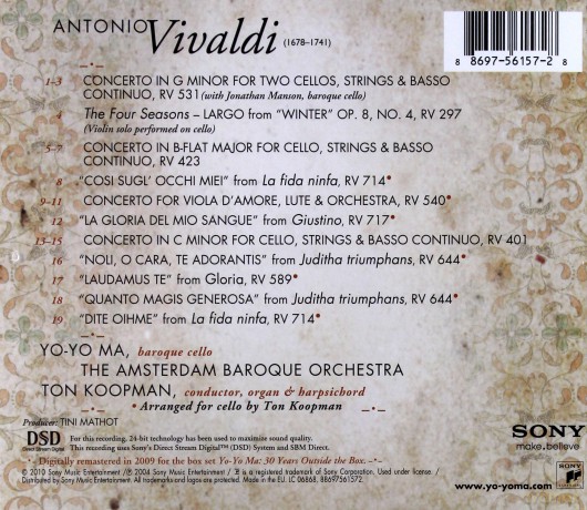 Yo-Yo Ma: Vivaldi's Cello (Remastered) [CD]