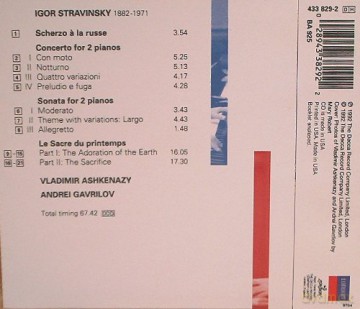 Ashkenazy: Stra:Rite Of Spring [CD]