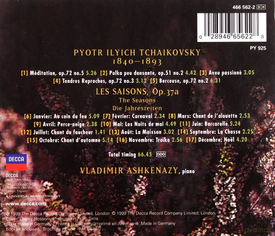 Ashkenazy: Tchaikovsky [CD]