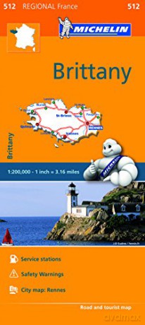 Brittany - Michelin Regional Map 512: Map (Michelin Regional Maps, 512) - Michelin [KSIĄŻKA]