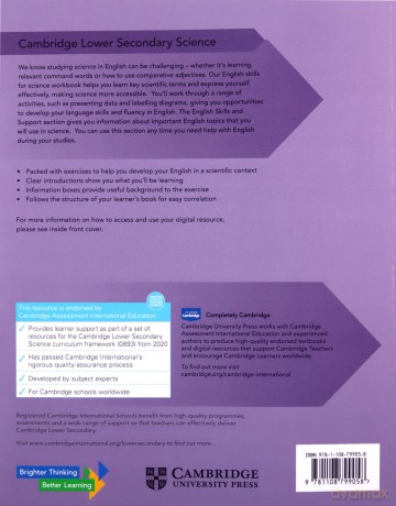 Cambridge Lower Secondary Science English Language Skills Workbook 8 with Digital Access (1 Year) - Mary Jones [KSIĄŻKA]