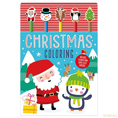 Christmas Colouring (Eraser Pencil Toppers) - Make Believe Ideas [KSIĄŻKA]