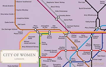 City of Women London Tube Wall Map (A2, 16.5 x 23.4 Inches) - Reni Eddo-Lodge [KSIĄŻKA]