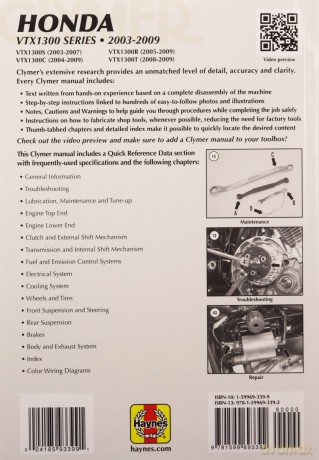 Clymer Honda VTX1300 Series 2003-2009 (M231) (Clymer Motorcycle Repair) - Ron Wright [KSIĄŻKA]