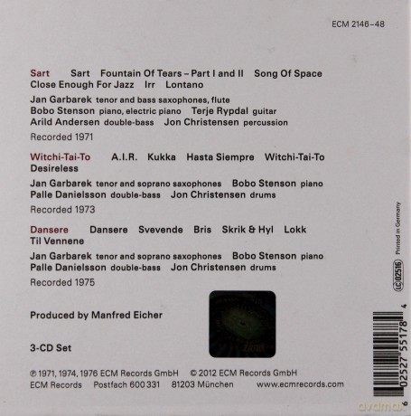 Garbarek Jan Group: Dansere [3CD]