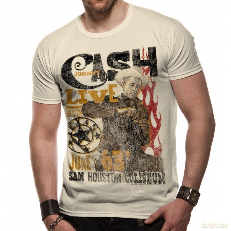 Johnny Cash: Sam Houston, Cream (S), Men's [T-SHIRT]