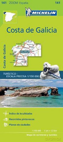 Costa de Galicia - Zoom Map 141: Map (Michelin Zoom Maps, 141) - Michelin [KSIĄŻKA]