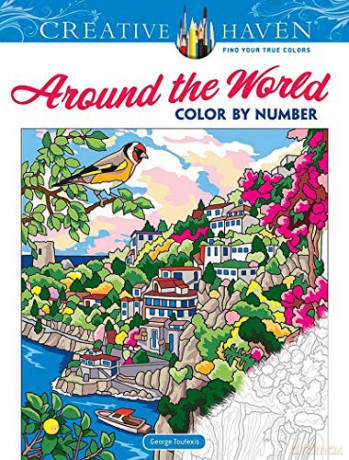 Creative Haven Around the World Color by Number - George Toufexis [KSIĄŻKA]
