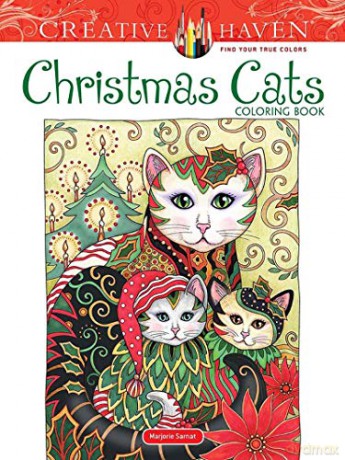 Creative Haven Christmas Cats Coloring Book - Marjorie Sarnat [KSIĄŻKA]
