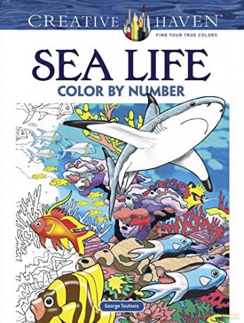 Creative Haven Sea Life Color by Number Coloring Book - George Toufexis [KSIĄŻKA]