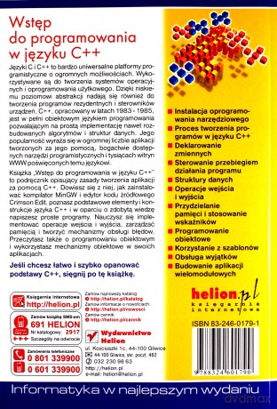 Wstęp do programowania w języku C++ [KSIĄŻKA]