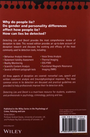 Detecting Lies and Deceit: Pitfalls and Opportunities (Wiley Series in Psychology of Crime, Policing and Law) - Aldert Vrij [KSIĄŻKA]