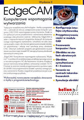 EdgeCAM. Komputerowe wspomaganie wytwarzania. Wydanie II [KSIĄŻKA]