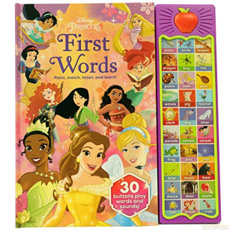 Disney Princess Cinderella, Moana, Rapunzel, and More! - First Words: Point, Match, Listen, and Learn! 30-Button Sound Book - PI Kids (Play-A-Sound) - Editors of Phoenix International Publications [KSIĄŻKA]