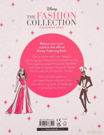 Disney The Fashion Collection Colouring Book: Release your inner stylist and design outfits for Disney's most iconic characters - Walt Disney Company Ltd. [KSIĄŻKA]