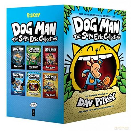 Dog Man 1-6: The Supa Epic Collection: From the Creator of Captain Underpants: Dog Man / Dog Man Unleashed / Dog Man A Tale of Two Kitties / Dog Man ... Lord of the Fleas / Dog Man Brawl of the Wild - Dav Pilkey [KSIĄŻKA]