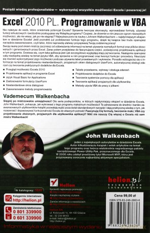 Excel 2010 PL. Programowanie w VBA. Vademecum Walkenbacha [KSIĄŻKA]+[CD]