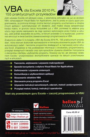 VBA dla Excela 2010 PL. 155 praktycznych przykładów [KSIĄŻKA]