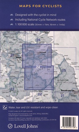 Edinburgh and Central Southern Scotland Cycle Map 24 (Cycle Maps UK) - Cycle Maps UK [KSIĄŻKA]
