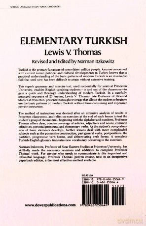 Elementary Turkish (Dover Language Guides) - Lewis Thomas [KSIĄŻKA]
