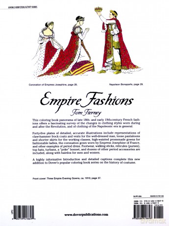Empire Fashions Colouring Book (Dover Fashion Coloring Book) - Tom Tierney [KSIĄŻKA]