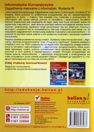 Informatyka Europejczyka. Zagadnienia maturalne z informatyki. Wydanie III [KSIĄŻKA]