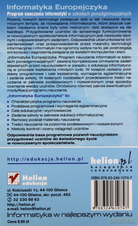 Informatyka Europejczyka. Informatyka. Program nauczania dla szkół ponadgimnazjalnych [KSIĄŻKA]
