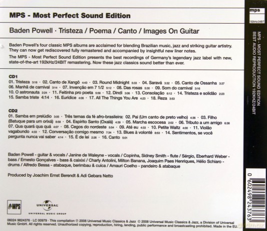 Baden Powell: Tristeza/Poema/Canto/Images On Guitar [2CD]