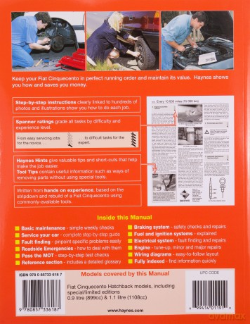 Fiat Cinquecento (93 - 98) Haynes Repair Manual - Anon [KSIĄŻKA]
