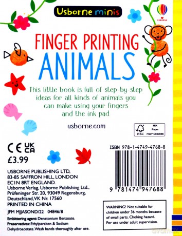 Finger Printing Animals (Usborne Minis) - Sam Smith [KSIĄŻKA]