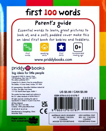 First 100 Words: A Padded Board Book - Roger Priddy [KSIĄŻKA]