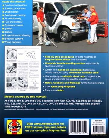 Ford Full-Size Vans E-150 Thru E-350 Gasoline Engine Model 1992 Thru 2014 Haynes Repair Manual - Haynes [KSIĄŻKA]