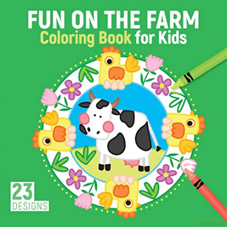 Fun on the Farm Coloring Book for Kids (Happy Fox Books) 23 Designs of Happy Cows, Smiling Sheep, Yummy Strawberry Jam, Sunny Skies, Wiggly Worms, Stylish Scarecrows, and More, for Children Ages 3-6 - Clorophyl Editions [KSIĄŻKA]