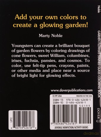 Garden Flowers Stained Glass Coloring Book (Little Activity Books) - Marty Noble [KSIĄŻKA]