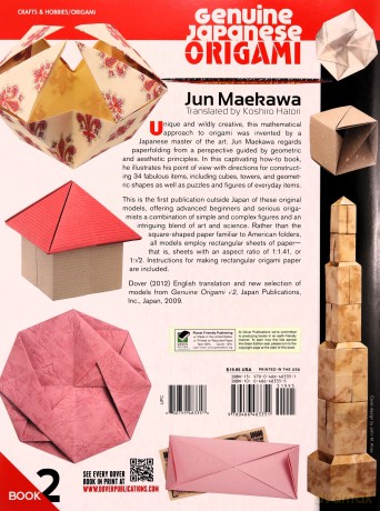 Genuine Japanese Origami, Book 2: 34 Mathematical Models Based Upon (the Square Root Of) 2 (Dover Origami Papercraft) - Maekawa [KSIĄŻKA]