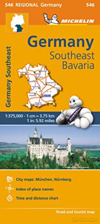 Germany Southeast, Bavaria - Michelin Regional Map 546: Map (Michelin Regional Maps, 546) - Michelin [KSIĄŻKA]