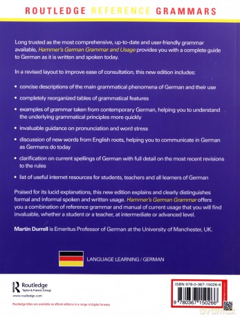 Hammer's German Grammar and Usage (Routledge Reference Grammars) - Martin Durrell [KSIĄŻKA]