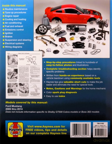 Haynes Ford Mustang 2005 Thru 2014 Automotive Repair Manual [KSIĄŻKA]
