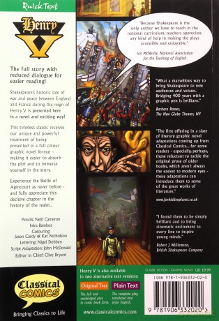 Henry V The Graphic Novel: Quick Text (British English) - William Shakespeare [KOMIKS]