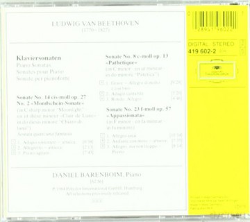 Barenboim: Beethoven:Pno Son\'moonlight\'+ [CD]