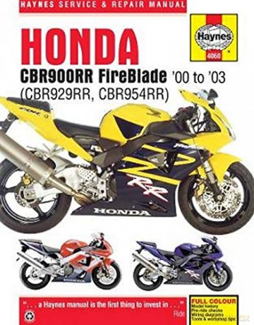 Honda CBR900RR FireBlade 2000 - 2003: CBR929RR, CBR954RR (Haynes Service and Repair Manual) - Anon [KSIĄŻKA]
