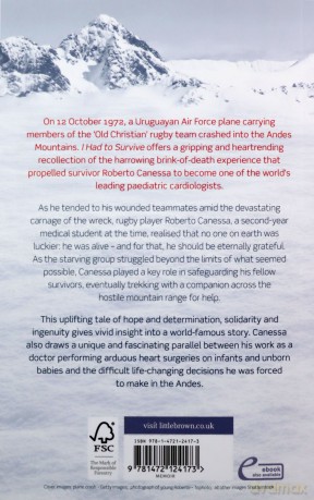 I Had to Survive: How a plane crash in the Andes helped me to save lives - Dr Dr. Roberto Canessa [KSIĄŻKA]