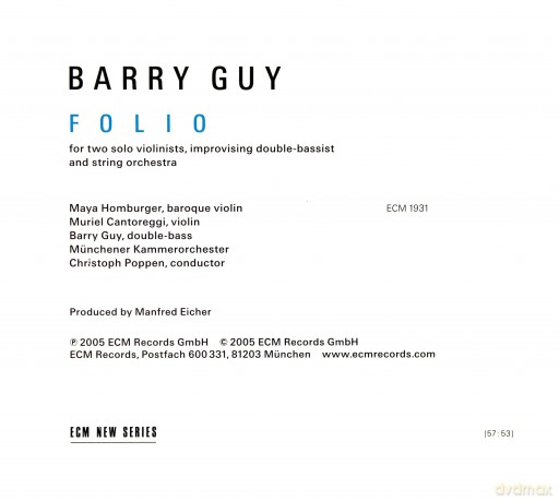 Barry Guy: Folio [CD]