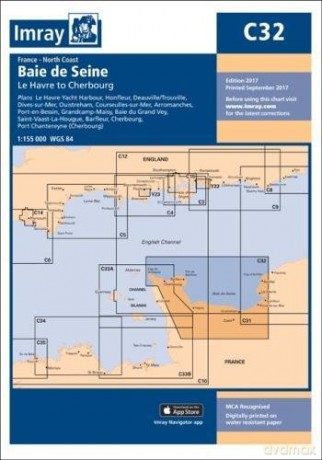 Imray Chart C32: Bai de Seine - Le Havre to Cherbourg (C Series) - Imray [KSIĄŻKA]