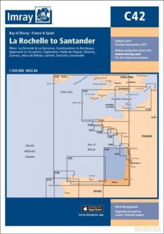 Imray Chart C42: La Rochelle to Santander (C Series) - Imray [KSIĄŻKA]