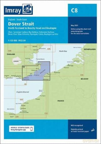 Imray Chart C8: Dover Strait North Foreland to Beachy Head and Boulogne (C CHARTS) - Imray [KSIĄŻKA]