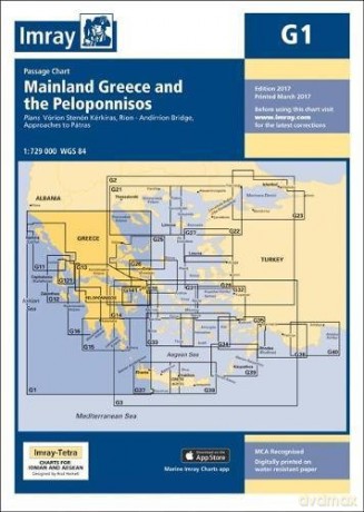 Imray Chart G1: Mainland Greece and the Peloponnisos (G Series) - Imray [KSIĄŻKA]