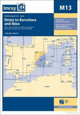 Imray Chart M13: Denia to Barcelona and Ibiza - Imray [KSIĄŻKA]