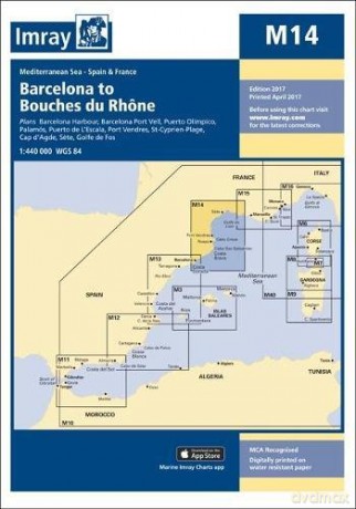 Imray Chart M14: Barcelona to Bouches Du Rhone (M Series) - Imray [KSIĄŻKA]