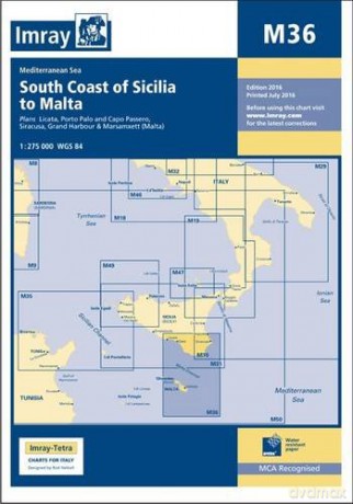 Imray Chart M36: South Coast of Sicilia to Malta (M Chart) - Imray [KSIĄŻKA]